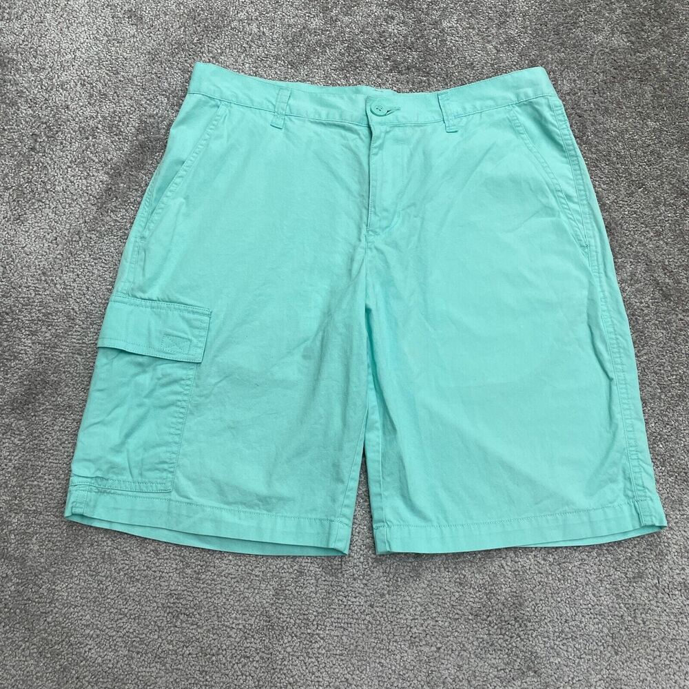 Columbia Chino Shorts Mens 32x10 Mint Green Soft Outdoor Cotton Casual Fishing